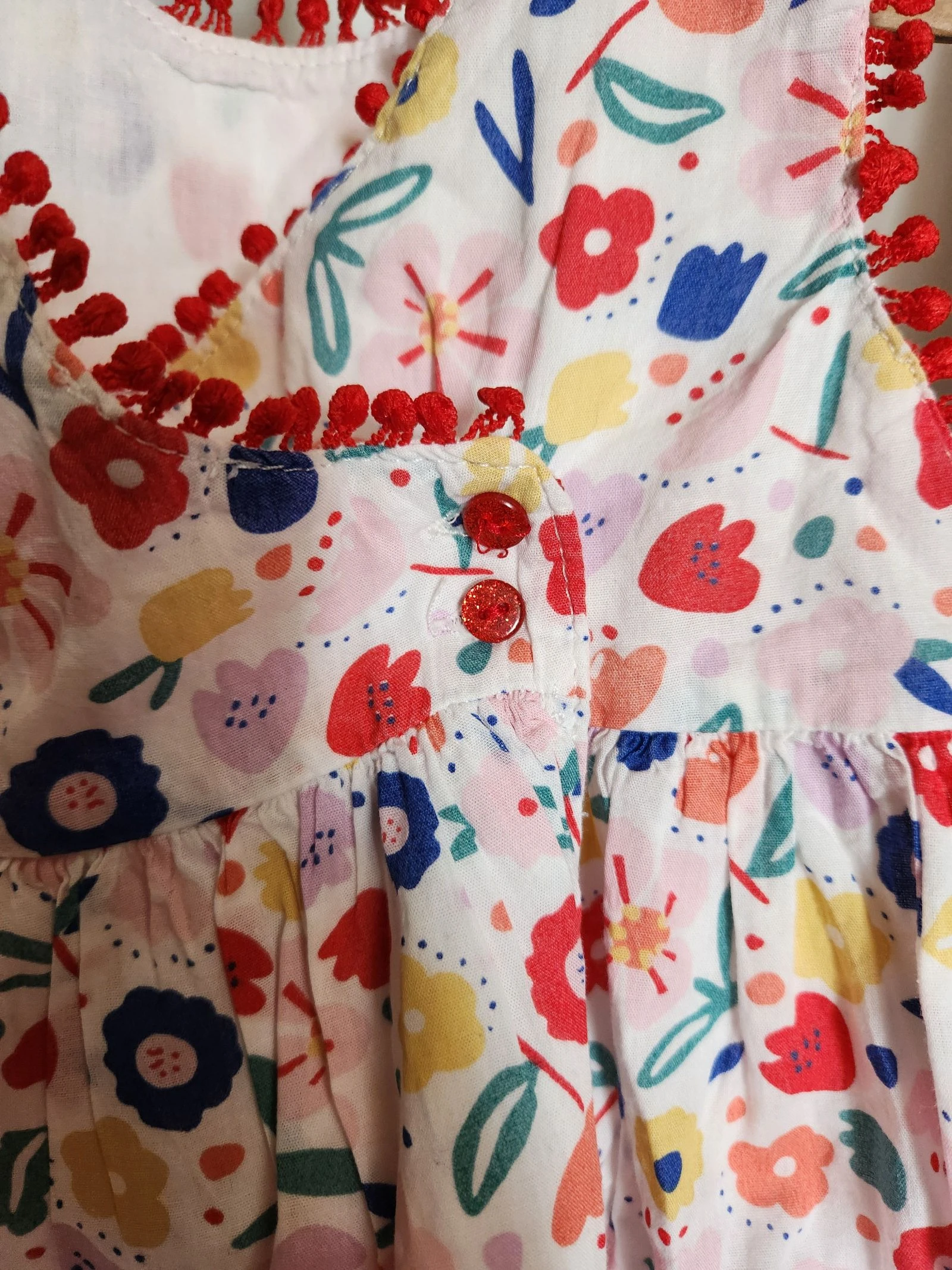 🐻 floral summer dress with pom-poms – photo 4